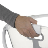 Cadita de baie cu pliere ultra-compacta, Jane, Oasis, Cu doua manere, 68 x 42 x 26 cm, Conform cu standardul european de siguranta EN 17072:2018, White