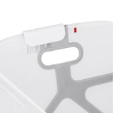 Cadita de baie cu pliere ultra-compacta, Jane, Oasis, Cu doua manere, 68 x 42 x 26 cm, Conform cu standardul european de siguranta EN 17072:2018, White