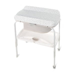 Cadita de baie cu suport, Jane, Flip Cu 2 pozitii anatomice, Cu masuta de infasat, Cu tavita si compartimente pentru accesorii, Conform cu standardele europene EN 17072:2018EN 12221:2008+A1:2013, Star