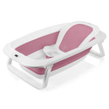 Cadita pliabila, Lionelo, Bubble, Suport anatomic si dop incluse, Cu termometru, Capacitate 50 l, 85 x 50 cm, Roz