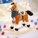 Calut balansoar din plus, Baby Mix, Cu efecte de miscare a gurii si a cozii, Cu melodie de cowboy si efect de galop, Maro Deschis