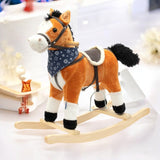 Calut balansoar din plus, Baby Mix, Cu efecte de miscare a gurii si a cozii, Cu melodie de cowboy si efect de galop, Maro Deschis