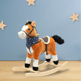 Calut balansoar din plus, Baby Mix, Cu efecte de miscare a gurii si a cozii, Cu melodie de cowboy si efect de galop, Maro Deschis