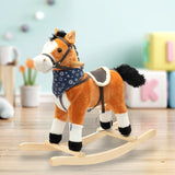 Calut balansoar din plus, Baby Mix, Cu efecte de miscare a gurii si a cozii, Cu melodie de cowboy si efect de galop, Maro Deschis