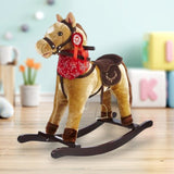 Calut balansoar din plus, Free2Play, Cu esarfa si manere, Cu sunete specifice si de galop, 74x30x64 cm, Brown