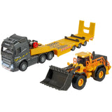 Camion Majorette Volvo cu remorca si buldozer