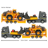 Camion Majorette Volvo cu remorca si buldozer