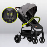 Carucior sport, Lionelo, Zoey, De la nastere, Cu accesorii, Cadru din aluminiu, 0- 15 kg, Conform cu standardul european de securitate EN1888-1, Gri