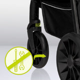 Carucior sport, Lionelo, Zoey, De la nastere, Cu accesorii, Cadru din aluminiu, 0- 15 kg, Conform cu standardul european de securitate EN1888-1, Gri