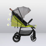 Carucior sport, Lionelo, Zoey, De la nastere, Cu accesorii, Cadru din aluminiu, 0- 15 kg, Conform cu standardul european de securitate EN1888-1, Gri