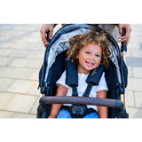 Carucior 2 in 1, Lionelo, Amber, Cadru aluminiu, Cu landou intarit si salteluta moale, Reversibil, Maner ajustabil, Huse pentru picioare, ploaie, Plasa de tantari, Geanta parinti, Pana la 22 kg, EN1888-1, EN1888-2, EN1466, Bej