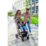 Carucior 2 in 1, Lionelo, Amber, Cadru aluminiu, Cu landou intarit si salteluta moale, Reversibil, Maner ajustabil, Huse pentru picioare, ploaie, Plasa de tantari, Geanta parinti, Pana la 22 kg, EN1888-1, EN1888-2, EN1466, Bej