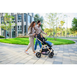 Carucior 2 in 1, Lionelo, Amber, Cadru aluminiu, Cu landou intarit si salteluta moale, Reversibil, Maner ajustabil, Huse pentru picioare, ploaie, Plasa de tantari, Geanta parinti, Pana la 22 kg, EN1888-1, EN1888-2, EN1466, Bej