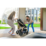 Carucior 2 in 1, Lionelo, Amber, Cadru aluminiu, Cu landou intarit si salteluta moale, Reversibil, Maner ajustabil, Huse pentru picioare, ploaie, Plasa de tantari, Geanta parinti, Pana la 22 kg, EN1888-1, EN1888-2, EN1466, Bej