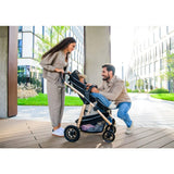 Carucior 2 in 1, Lionelo, Amber, Cadru aluminiu, Cu landou intarit si salteluta moale, Reversibil, Maner ajustabil, Huse pentru picioare, ploaie, Plasa de tantari, Geanta parinti, Pana la 22 kg, EN1888-1, EN1888-2, EN1466, Bej