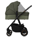 Carucior 2 in 1, Lionelo, Amber Plus, Cadru aluminiu, Cu landou intarit si salteluta moale, Reversibil, Maner ajustabil, Cu accesorii, Cu ventilatie panoramica 3D, Pana la 22 kg, EN1888-1, EN1888-2, EN1466, Verde