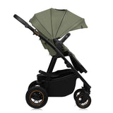 Carucior 2 in 1, Lionelo, Amber Plus, Cadru aluminiu, Cu landou intarit si salteluta moale, Reversibil, Maner ajustabil, Cu accesorii, Cu ventilatie panoramica 3D, Pana la 22 kg, EN1888-1, EN1888-2, EN1466, Verde