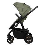 Carucior 2 in 1, Lionelo, Amber Plus, Cadru aluminiu, Cu landou intarit si salteluta moale, Reversibil, Maner ajustabil, Cu accesorii, Cu ventilatie panoramica 3D, Pana la 22 kg, EN1888-1, EN1888-2, EN1466, Verde