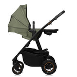 Carucior 2 in 1, Lionelo, Amber Plus, Cadru aluminiu, Cu landou intarit si salteluta moale, Reversibil, Maner ajustabil, Cu accesorii, Cu ventilatie panoramica 3D, Pana la 22 kg, EN1888-1, EN1888-2, EN1466, Verde