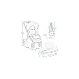 Carucior 2 in 1, Lionelo, Layla, Pana la 22 kg, Cadru aluminiu, Cu landou intarit si salteluta din spuma AirDots, Reversibil, Cu ventilatie 3D, Cu accesorii, EN1888-1, EN1888-2, EN1466, Gri