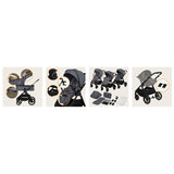 Carucior 2 in 1, Lionelo, Layla, Pana la 22 kg, Cadru aluminiu, Cu landou intarit si salteluta din spuma AirDots, Reversibil, Cu ventilatie 3D, Cu accesorii, EN1888-1, EN1888-2, EN1466, Gri