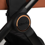 Carucior 2 in 1, Lionelo, Layla, Pana la 22 kg, Cadru aluminiu, Cu landou intarit si salteluta din spuma AirDots, Reversibil, Cu ventilatie 3D, Cu accesorii, EN1888-1, EN1888-2, EN1466, Maro