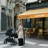 Carucior 2 in 1, Lionelo, Layla, Pana la 22 kg, Cadru aluminiu, Cu landou intarit si salteluta din spuma AirDots, Reversibil, Cu ventilatie 3D, Cu accesorii, EN1888-1, EN1888-2, EN1466, Negru