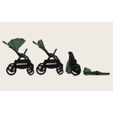 Carucior 2 in 1, Lionelo, Layla, Pana la 22 kg, Cadru aluminiu, Cu landou intarit si salteluta din spuma AirDots, Reversibil, Cu ventilatie 3D, Cu accesorii, EN1888-1, EN1888-2, EN1466, Verde