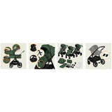 Carucior 2 in 1, Lionelo, Layla, Pana la 22 kg, Cadru aluminiu, Cu landou intarit si salteluta din spuma AirDots, Reversibil, Cu ventilatie 3D, Cu accesorii, EN1888-1, EN1888-2, EN1466, Verde