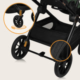 Carucior 2 in 1, Lionelo, Layla, Pana la 22 kg, Cadru aluminiu, Cu landou intarit si salteluta din spuma AirDots, Reversibil, Cu ventilatie 3D, Cu accesorii, EN1888-1, EN1888-2, EN1466, Verde