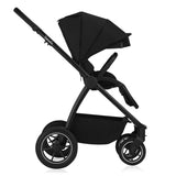 Carucior 2 in 1, Lionelo, Meril, Cu landou si scaun cu dimensiune XL, Reversibil, Cu sistem de ventilatie 3D, Cu accesorii, Pana la 22 kg, Conform cu EN1888-1 EN1888-2, EN1466, Negru