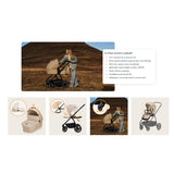 Carucior 2 in 1, Lionelo, Meril, Cu landou si scaun cu dimensiune XL, Reversibil, Cu sistem de ventilatie 3D, Cu accesorii, Pana la 22 kg, De la nastere, Conform cu EN1888-1 EN1888-2, EN1466, Bej