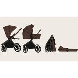 Carucior 2 in 1, Lionelo, Mika Plus, Cadru din aluminiu, Cu landou intarit si salteluta moale, Reversibil, Cu sistem de ventilatie 3D, Cu accesorii, Pana la 22 kg, Conform cu EN1888-1 EN1888-2, EN1466, Mocha Mousse