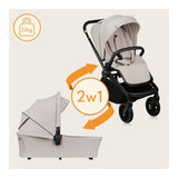 Carucior 2 in 1, Lionelo, Mika Plus, Cadru din aluminiu, Cu landou intarit si salteluta moale, Reversibil, Cu sistem de ventilatie 3D, Cu accesorii, Pana la 22 kg, Conform cu EN1888-1 EN1888-2, EN1466, Bej