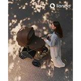 Carucior 2 in 1, Lionelo, Mika Plus, Cadru din aluminiu, Cu landou intarit si salteluta moale, Reversibil, Cu sistem de ventilatie 3D, Cu accesorii, Pana la 22 kg, Conform cu EN1888-1 EN1888-2, EN1466, Mocha Mousse