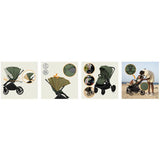 Carucior 2 in 1, Lionelo, Mika Plus, Cadru din aluminiu, Cu landou intarit si salteluta moale, Reversibil, Cu sistem de ventilatie 3D, Cu accesorii, Pana la 22 kg, Conform cu EN1888-1 EN1888-2, EN1466, Verde