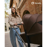 Carucior 2 in 1, Lionelo, Mika Plus, Cadru din aluminiu, Cu landou intarit si salteluta moale, Reversibil, Cu sistem de ventilatie 3D, Cu accesorii, Pana la 22 kg, Conform cu EN1888-1 EN1888-2, EN1466, Mocha Mousse