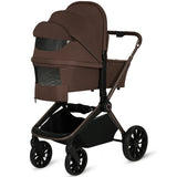 Carucior 2 in 1, Lionelo, Mika Plus, Cadru din aluminiu, Cu landou intarit si salteluta moale, Reversibil, Cu sistem de ventilatie 3D, Cu accesorii, Pana la 22 kg, Conform cu EN1888-1 EN1888-2, EN1466, Mocha Mousse