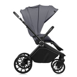 Carucior 2 in 1, Lionelo, Mika Plus, Cadru din aluminiu, Cu landou intarit si salteluta moale, Reversibil, Cu sistem de ventilatie 3D, Cu accesorii, Pana la 22 kg, Conform cu EN1888-1 EN1888-2, EN1466, Gri