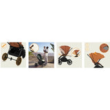 Carucior 2 in 1, Lionelo, Mika Plus, Cadru din aluminiu, Cu landou intarit si salteluta moale, Reversibil, Cu sistem de ventilatie 3D, Cu accesorii, Pana la 22 kg, Conform cu EN1888-1 EN1888-2, EN1466, Maro