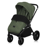 Carucior 2 in 1, Lionelo, Mika Plus, Cadru din aluminiu, Cu landou intarit si salteluta moale, Reversibil, Cu sistem de ventilatie 3D, Cu accesorii, Pana la 22 kg, Conform cu EN1888-1 EN1888-2, EN1466, Verde