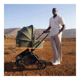 Carucior 2 in 1, Lionelo, Mika Plus, Cadru din aluminiu, Cu landou intarit si salteluta moale, Reversibil, Cu sistem de ventilatie 3D, Cu accesorii, Pana la 22 kg, Conform cu EN1888-1 EN1888-2, EN1466, Mocha Mousse