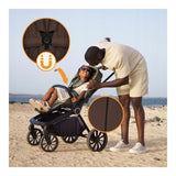 Carucior 2 in 1, Lionelo, Mika Plus, Cadru din aluminiu, Cu landou intarit si salteluta moale, Reversibil, Cu sistem de ventilatie 3D, Cu accesorii, Pana la 22 kg, Conform cu EN1888-1 EN1888-2, EN1466, Mocha Mousse