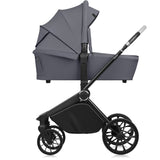 Carucior 2 in 1, Lionelo, Mika Plus, Cadru din aluminiu, Cu landou intarit si salteluta moale, Reversibil, Cu sistem de ventilatie 3D, Cu accesorii, Pana la 22 kg, Conform cu EN1888-1 EN1888-2, EN1466, Gri