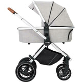 Carucior 3 in 1, FreeON, Joy, Reversibil, Cu cadru din aluminiu, Scoica auto, Husa picioare, Geanta mamici si accesorii, Conform cu standardele europene EN1888-1:2018+A1:2022, Gri