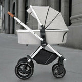 Carucior 3 in 1, FreeON, Joy, Reversibil, Cu cadru din aluminiu, Scoica auto, Husa picioare, Geanta mamici si accesorii, Conform cu standardele europene EN1888-1:2018+A1:2022, Gri