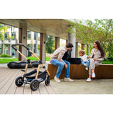 Carucior 3 in 1, Lionelo, Amber, Landou intarit, Scoica auto testata ADAC, Reversibil, Cu accesorii, Geanta parinti, Pana la 22 kg, Bej