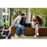 Carucior 3 in 1, Lionelo, Amber, Landou intarit, Scoica auto testata ADAC, Reversibil, Cu accesorii, Geanta parinti, Pana la 22 kg, Bej