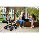 Carucior 3 in 1, Lionelo, Amber, Landou intarit, Scoica auto testata ADAC, Reversibil, Cu accesorii, Geanta parinti, Pana la 22 kg, Bej