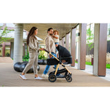 Carucior 3 in 1, Lionelo, Amber, Cadru aluminiu, Cu landou intarit si salteluta moale, Cu scoica auto testata ADAC, Reversibil, Cu accesorii, Geanta parinti, Pana la 22 kg, Negru silver